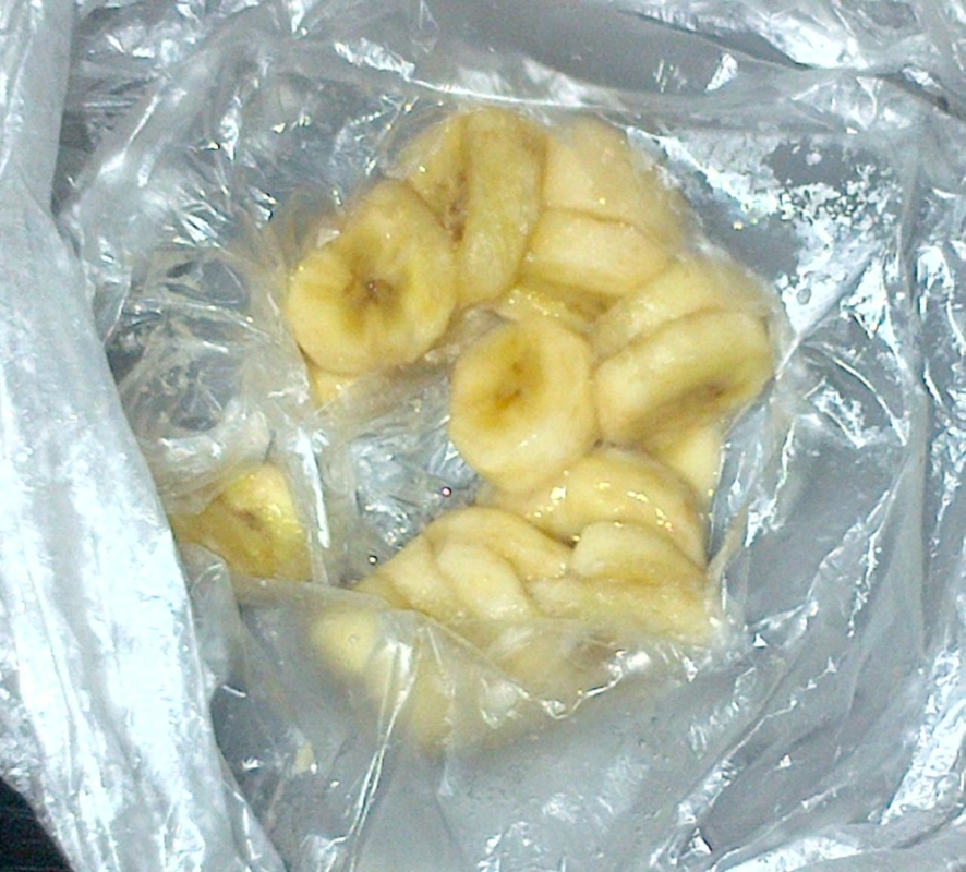 Microwaved bag of slices